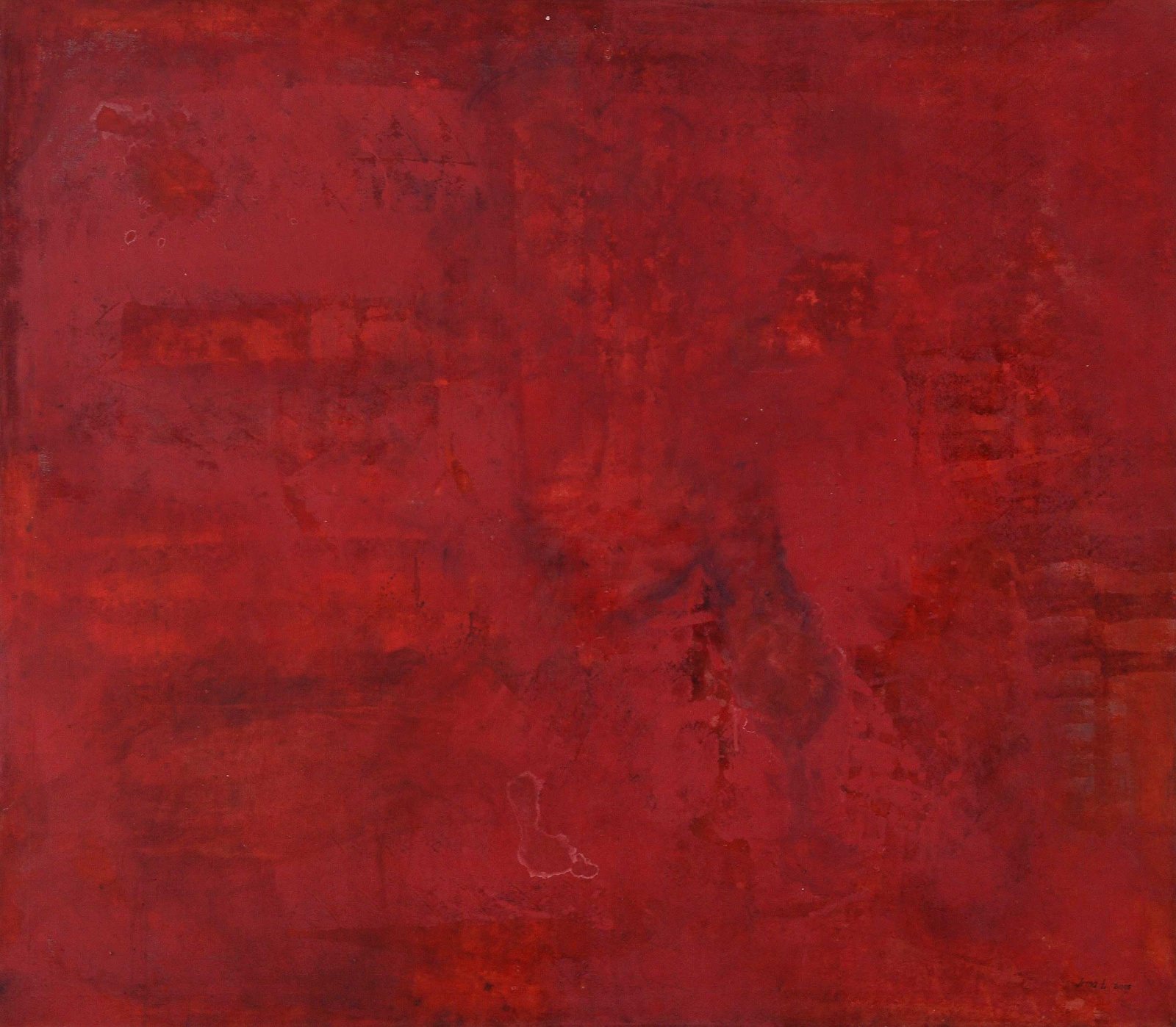Abstract Red, oil on canvas, 140x160cm - 2017, (private collection) Agora Gallery of Contemporary Art, NY, United States of America